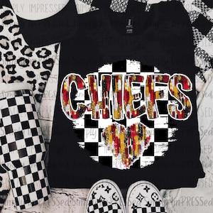 Chiefs Black, Red and Gold PNG / School Spirit / Football Season / Checker