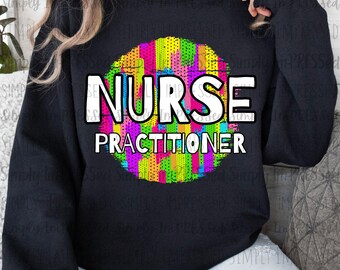 Nurse Practitioner PNG / Neon Color / Healthcare / RN / LPN / Medical
