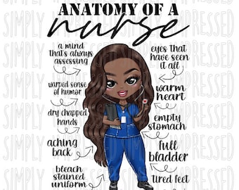 Anatomy of a Nurse PNG / RN / LPN / Nursing / Health Care / Digital Download for Sublimation