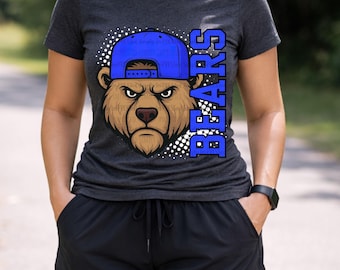 Bears Blue PNG / School Spirit / Football Season / Basketball Season / Mascot / Digital Download