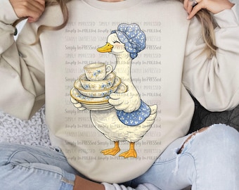 Vintage Country Kitchen Goose Crewneck, Southern Cozy Pullover