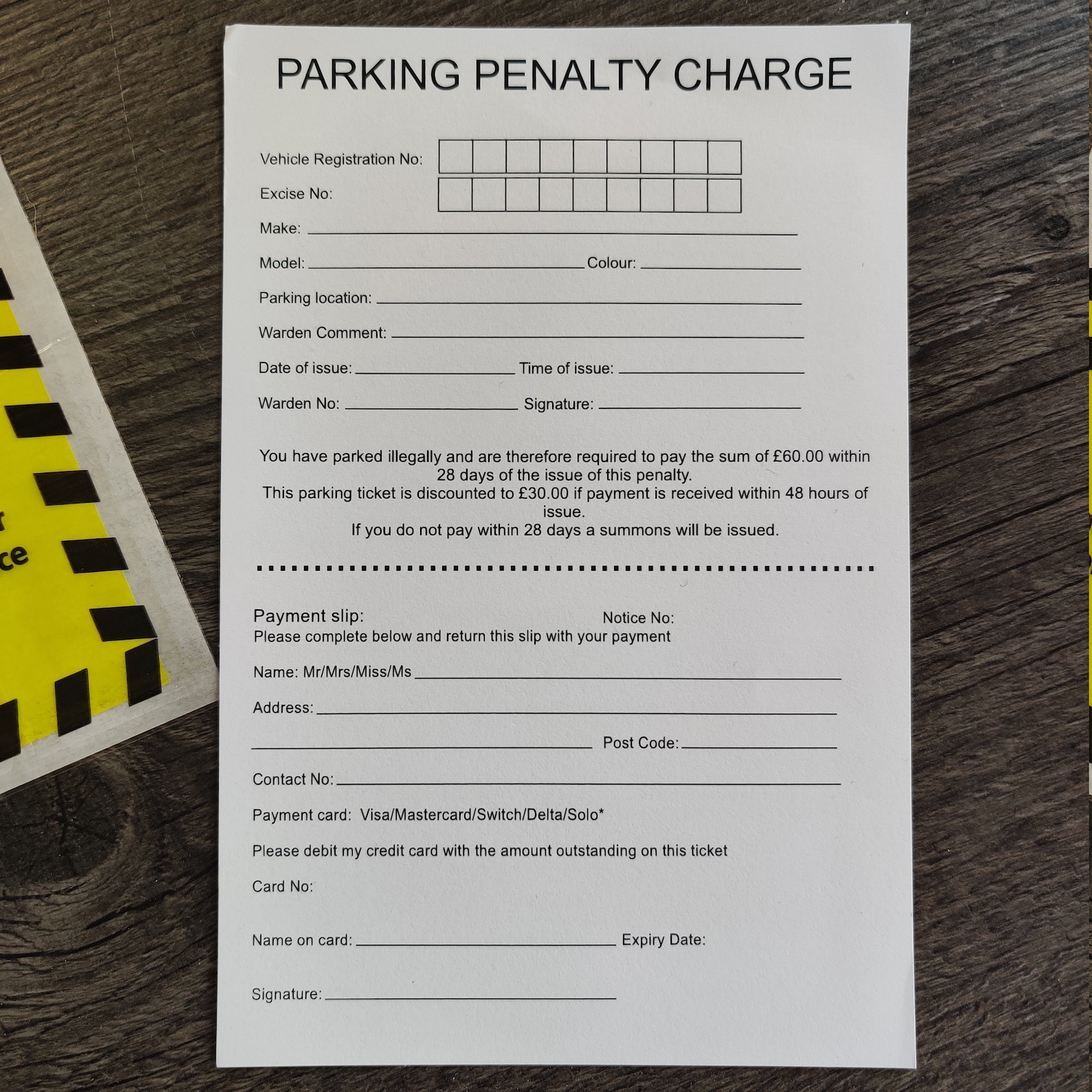 Prank fake parking ticket fine Birthday. Etsy