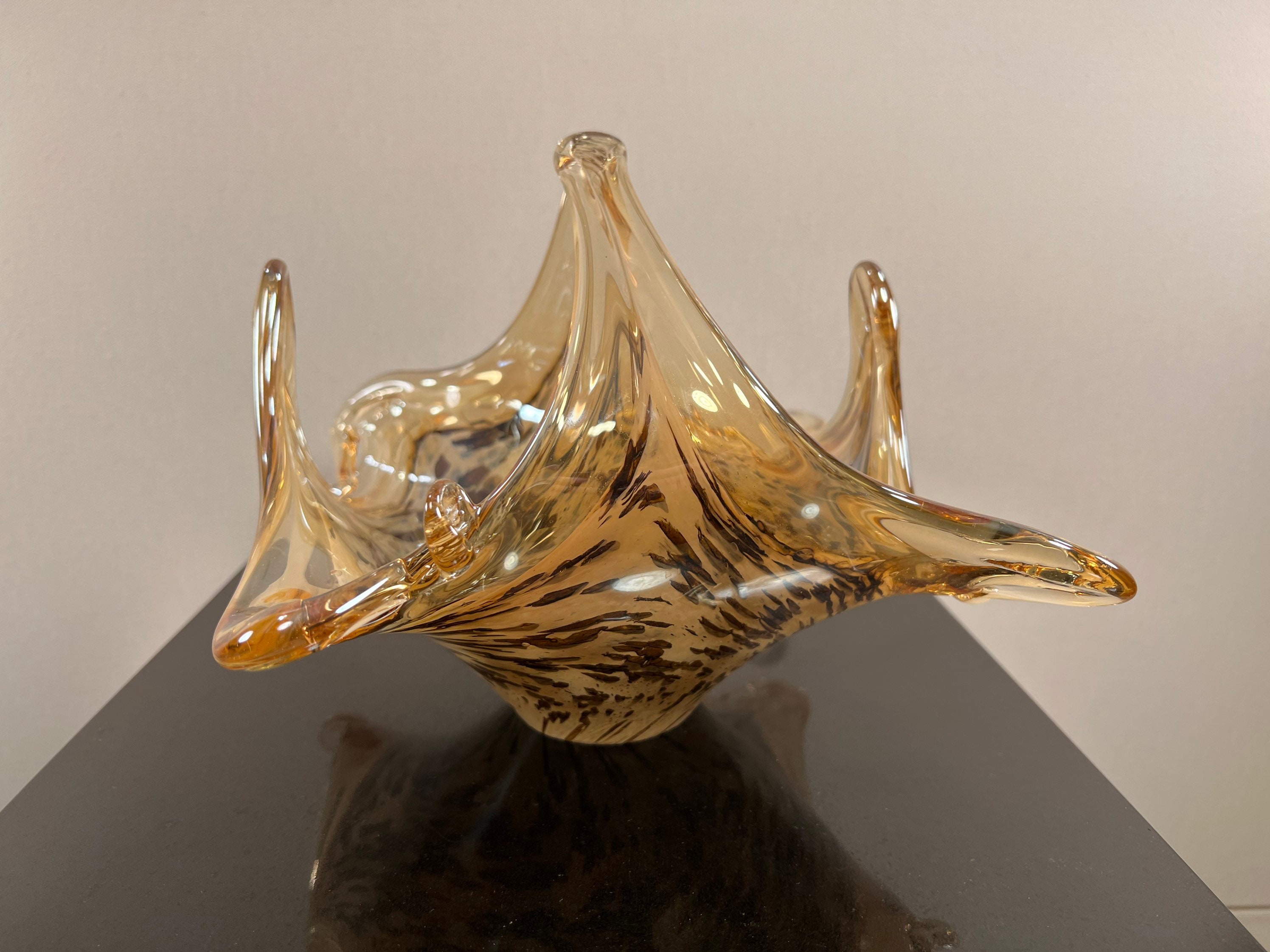 Vintage Italian art glass basket