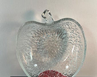 vintage set of glass apple bowls