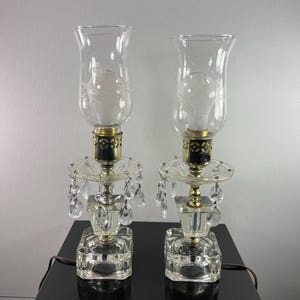 vintage set of two glass lamps (as is)