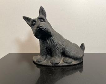 Vintage iron black Scottish terrier door stopper