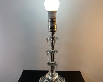 vintage faceted glass lamp