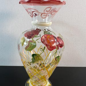 vintage hand painted Tracy Porter strawberry vase