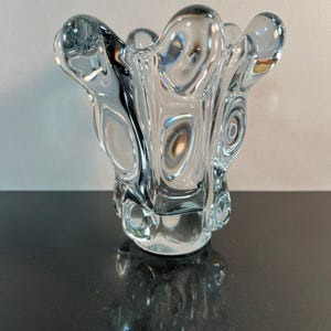 vintage brutalist art glass vase