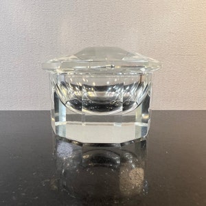 Vintage glass faceted jar