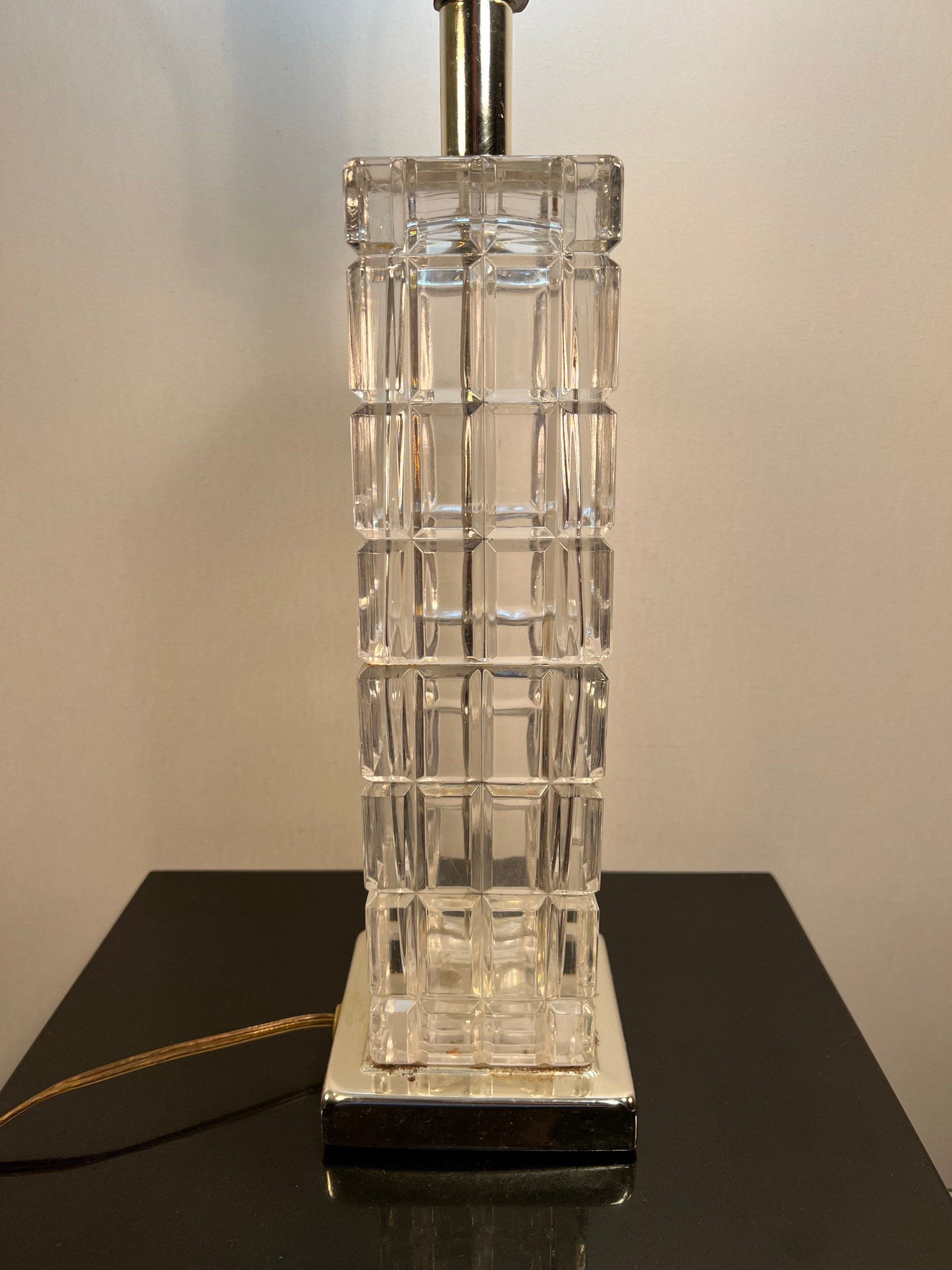 Vintage Rectangle Crystal Mcm Lamp Etsy UK