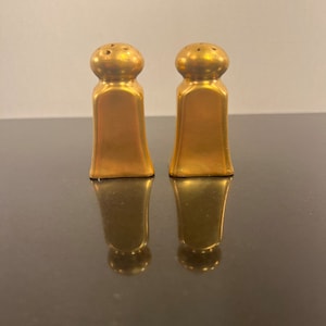 Vintage Czechoslovakian gold salt shakers