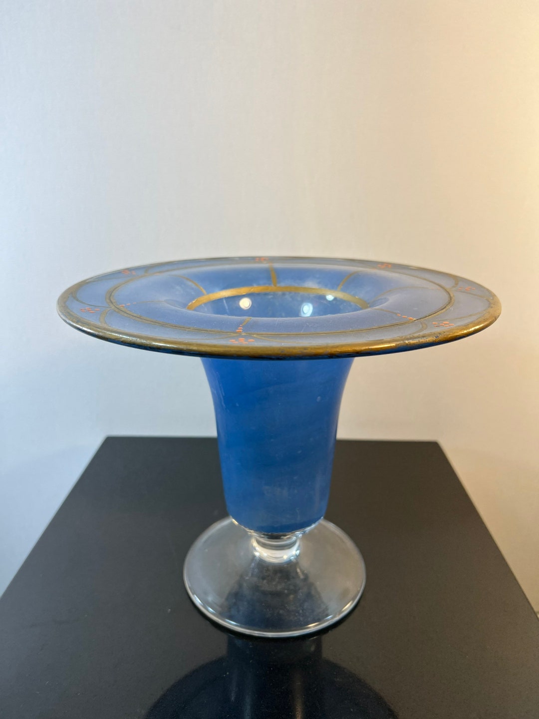 Vintage Heavy Glass Vase as Is Etsy