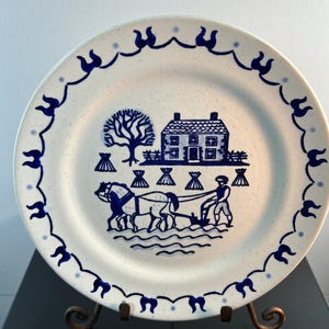 vintage provincial blue metlox poppytrail plate