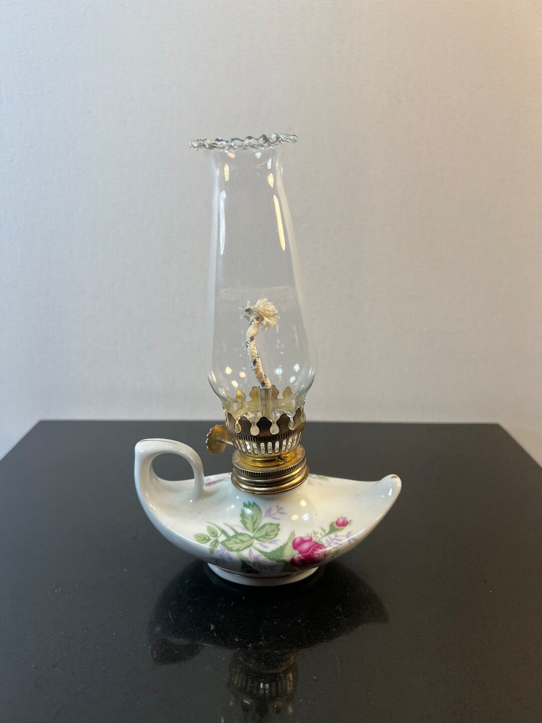 Vintage small oil lamp etsy