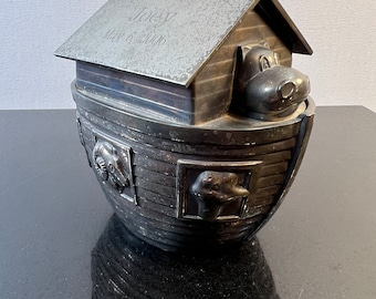 Vintage metal Noah’s Ark coin bank