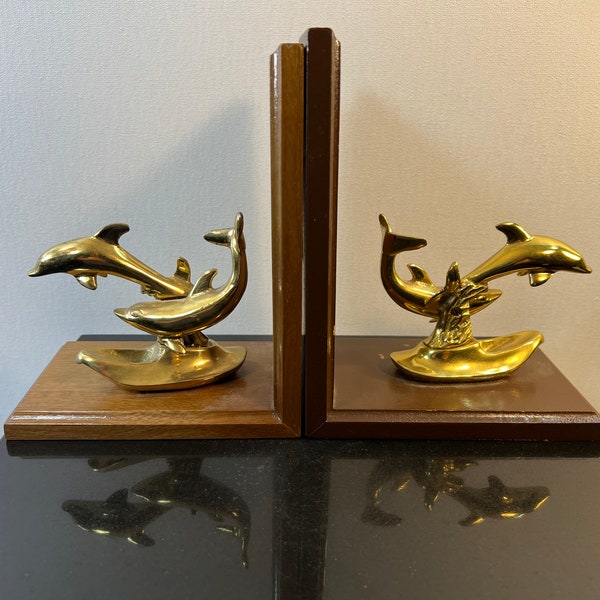 Vintage brass bookends