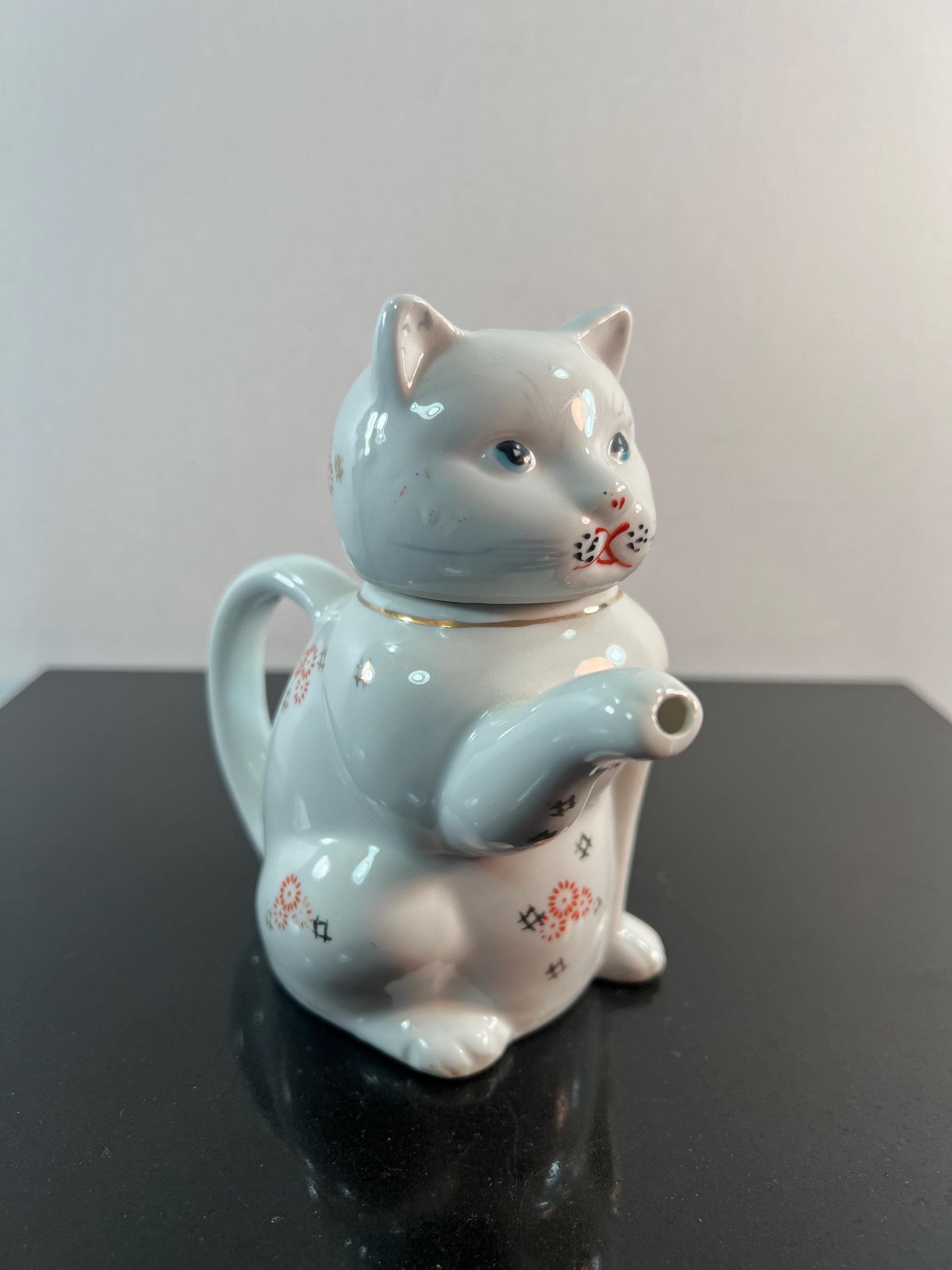 vintage cat ティーポット 猫 enesco 置物 陶器 Vintage Cat Teapot