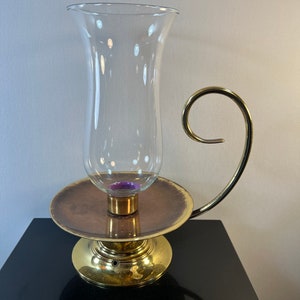 vintage brass and glass lamp ( AS IS )