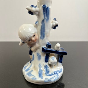Vintage delft blue bud vase