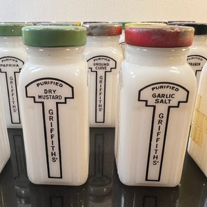 Vintage Large Set of Griffith Spice Jars - Etsy