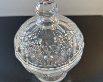 vintage glass domed candy dish