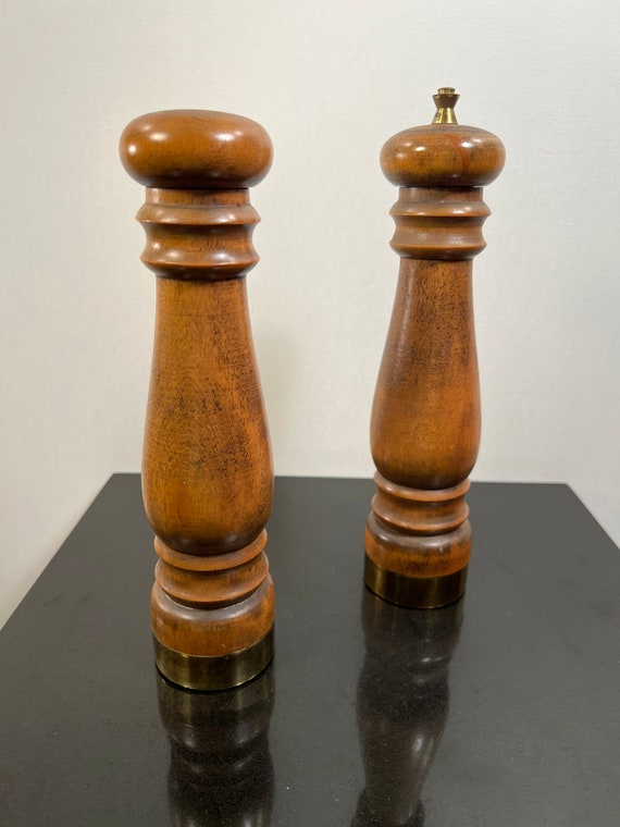 Vintage pepper mill and salt shaker