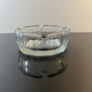vintage clear glass ashtray