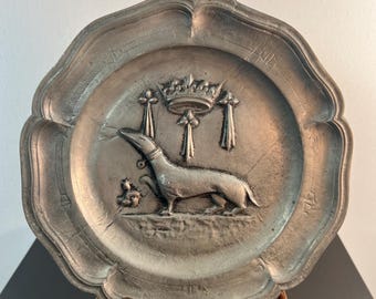 vintage pewter wall hanging