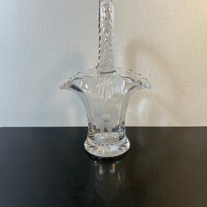 vintage clear glass basket