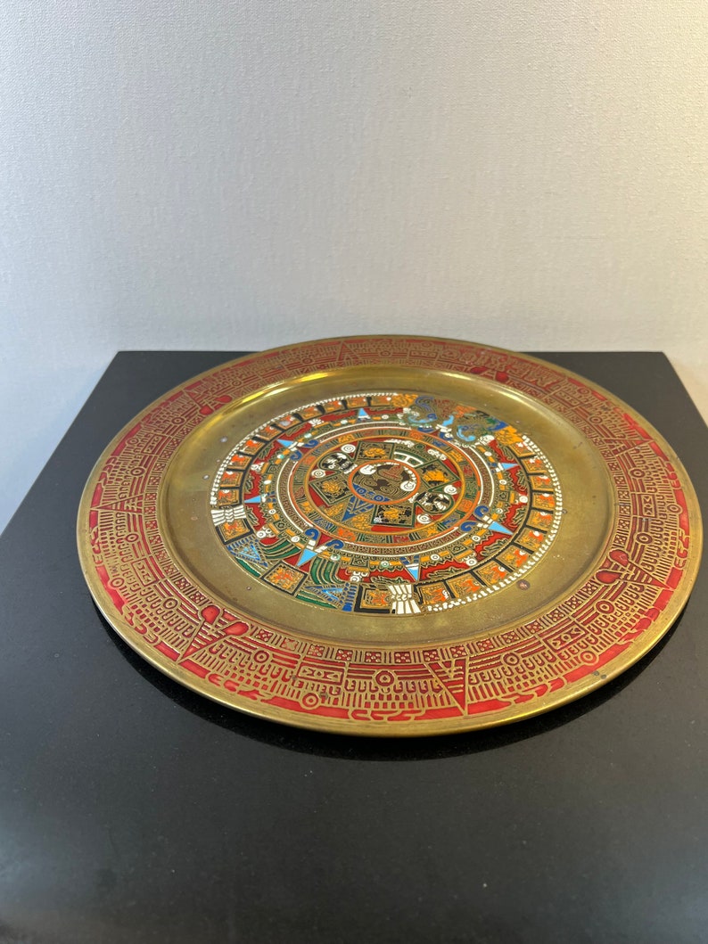 Vintage Metal Aztec Wall Hanging Plate - Etsy