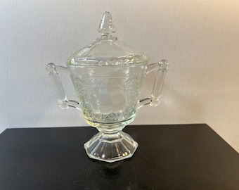 vintage clear glass candy dish