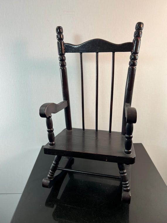 vintage wood doll rocking chair