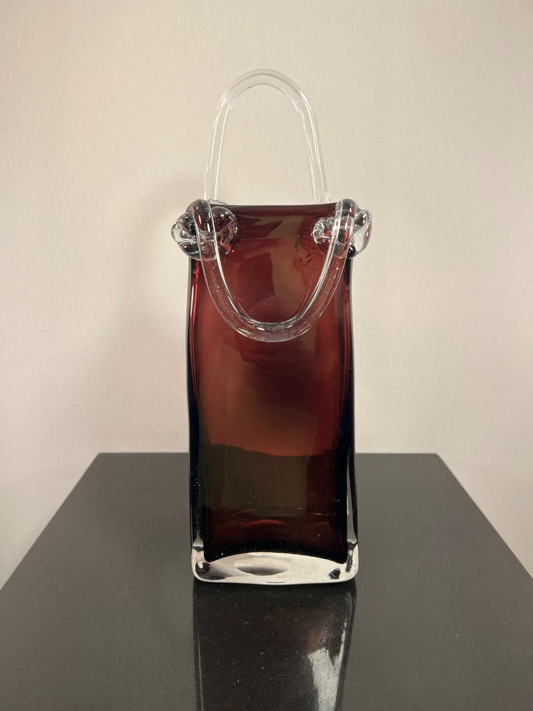 Art Glass Purse Vase Etsy