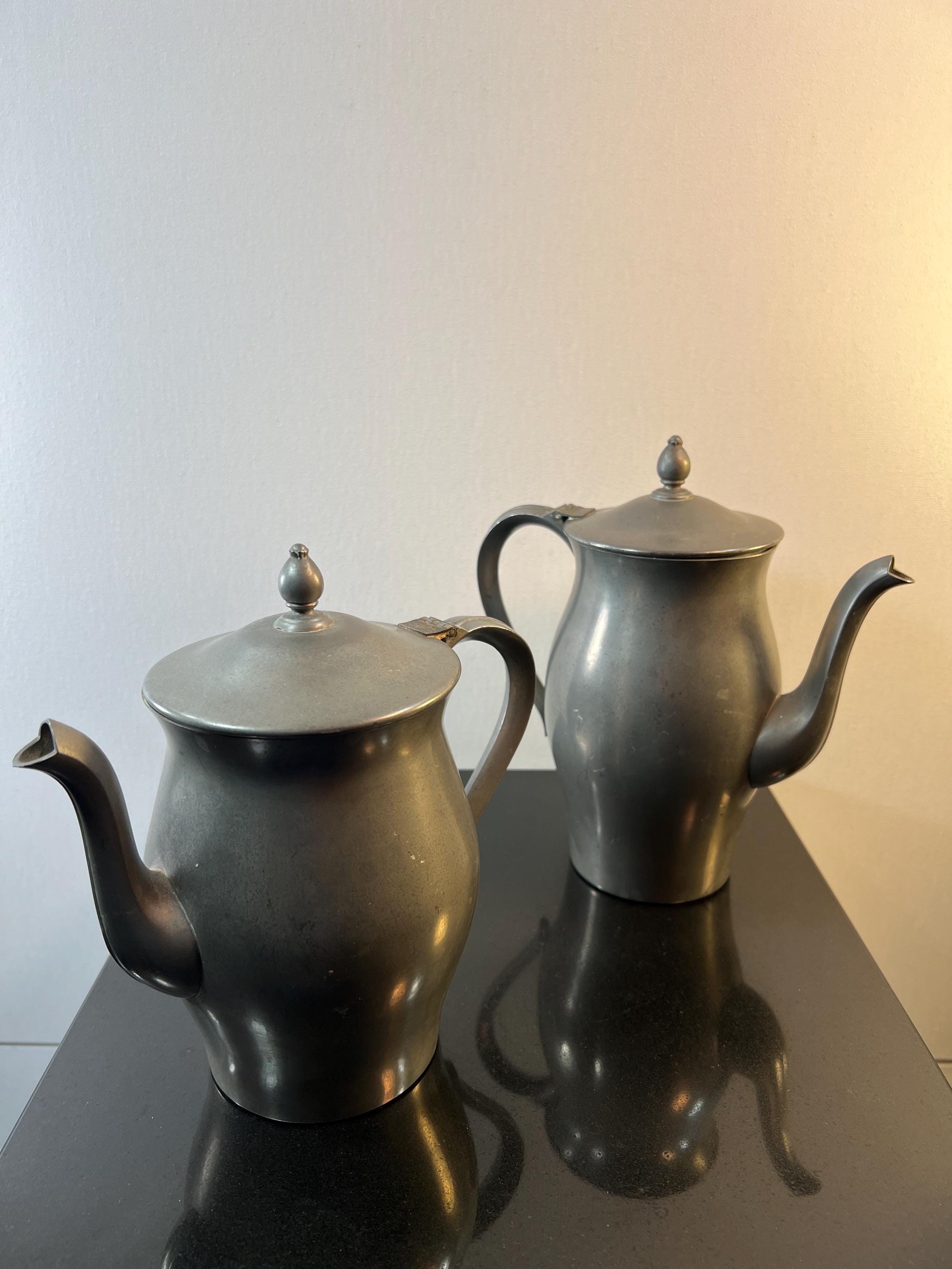 Vintage Pewter Coffe Pot and Teapot Set of Two - Etsy