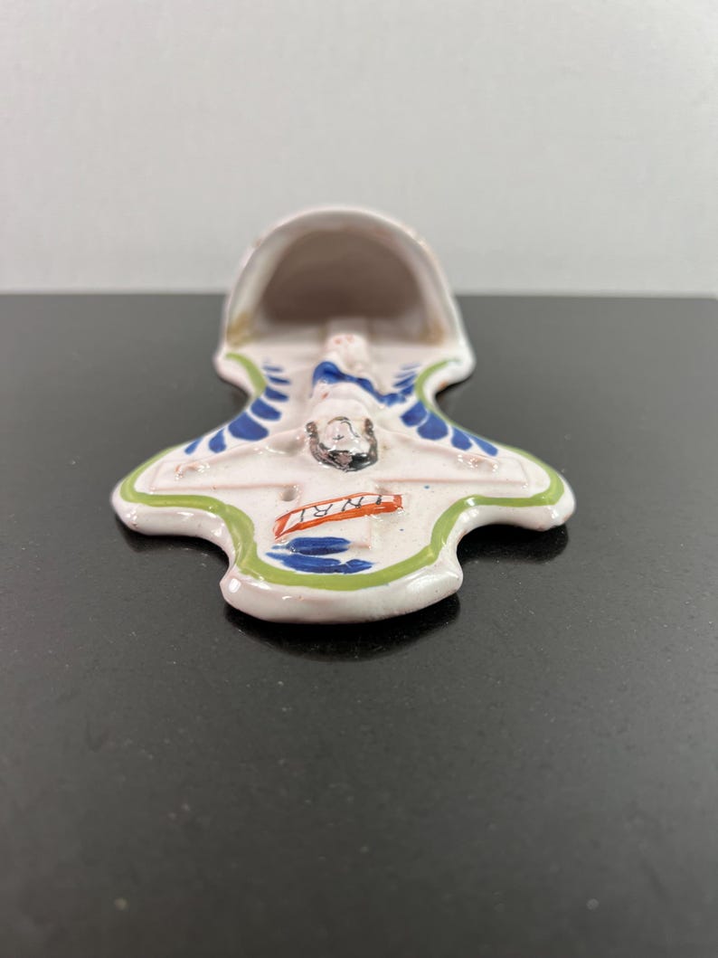 vintage cermaic crucifix holy water holder (as is) image 7