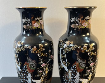 Vintage Asian vases set of two