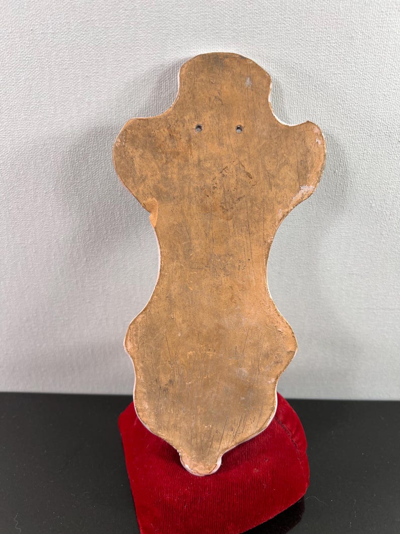 vintage cermaic crucifix holy water holder (as is) image 8