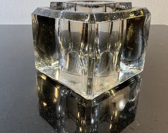 vintage clear glass ink well