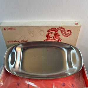 vintage Fraser’s stainless dish in the box