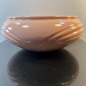 vintage art deco revival pink Haeger planter