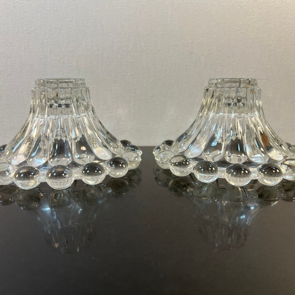 Vintage boobie bubble glass candlestick holders