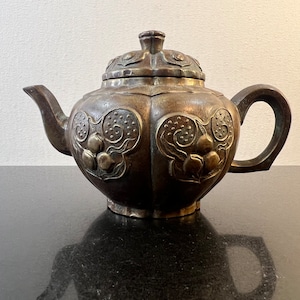 vintage small bronze teapot