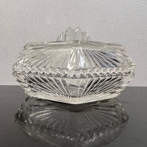 Vintage glass art deco trinket box (as is)