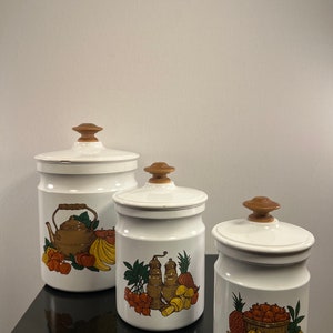 Vintage metal kitchen canisters