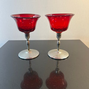 Vintage ruby red chrome steamed glasses