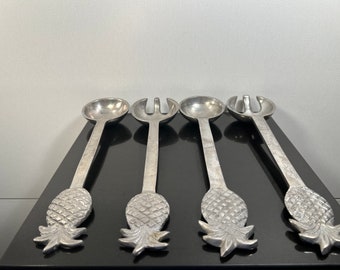 Vintage set of four larger salad forks and spoons