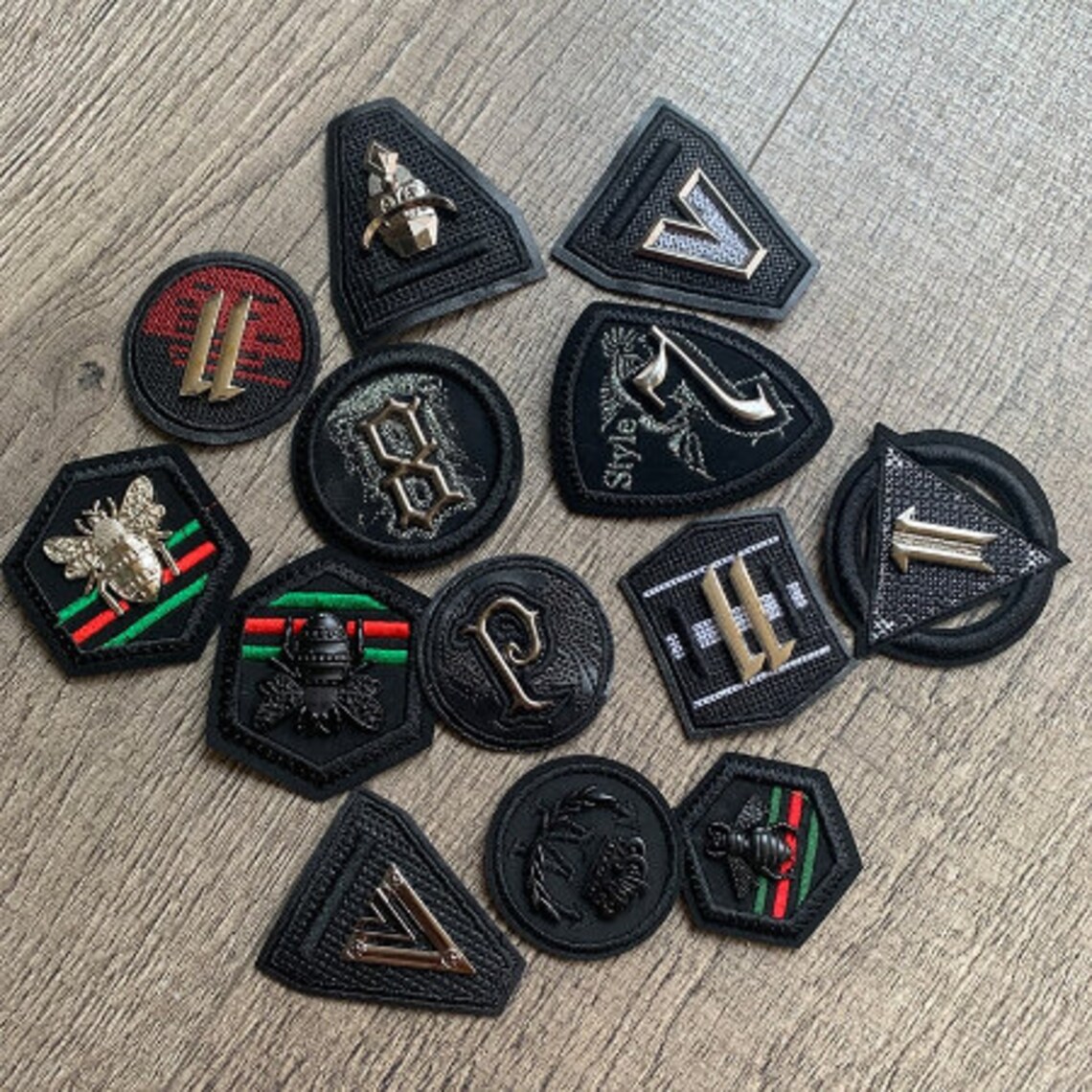 3D Metal round Black PU Leather Embroidery Patches for Clothes Etsy