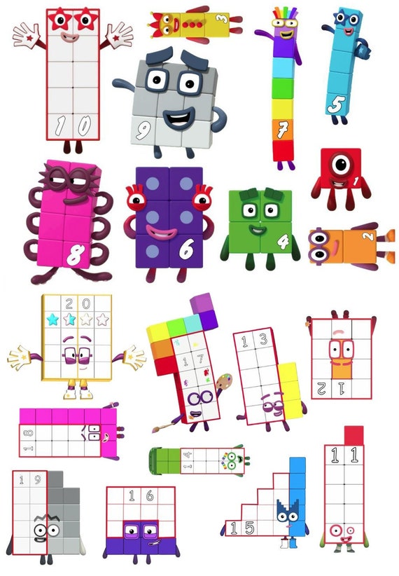 Numberblocks Characters 1 20 Individual High Definition PNG | Etsy
