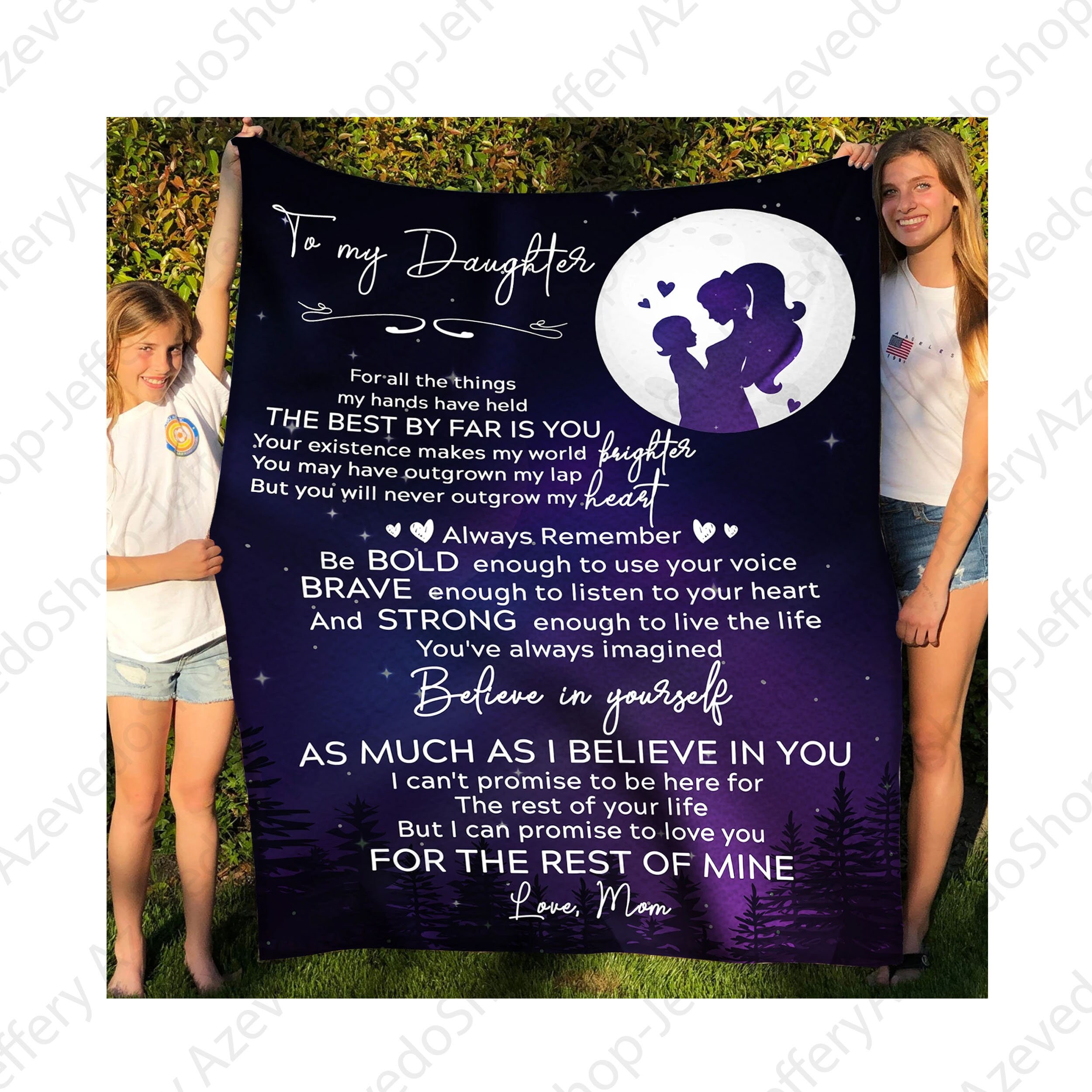 Personalized To OUR Daughter Gift Throw Blanket From Mom Dad Etsy